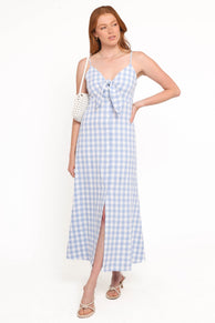 Menora Maxi Dress - Blue Gingham