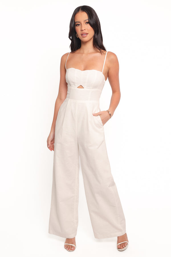 Metra Scalloped Jumpsuit - White