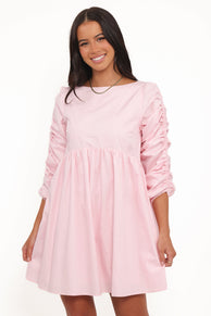 Micaela Long Sleeve Mini Dress - Pink