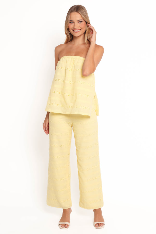 Michele Strapless Jumpsuit - Butter Yellow