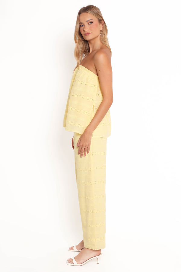 Michele Strapless Jumpsuit - Butter Yellow