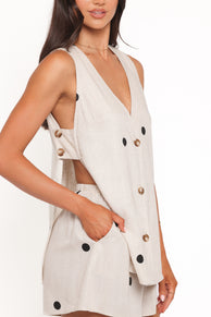 Miller Short Set - Beige Polka Dot