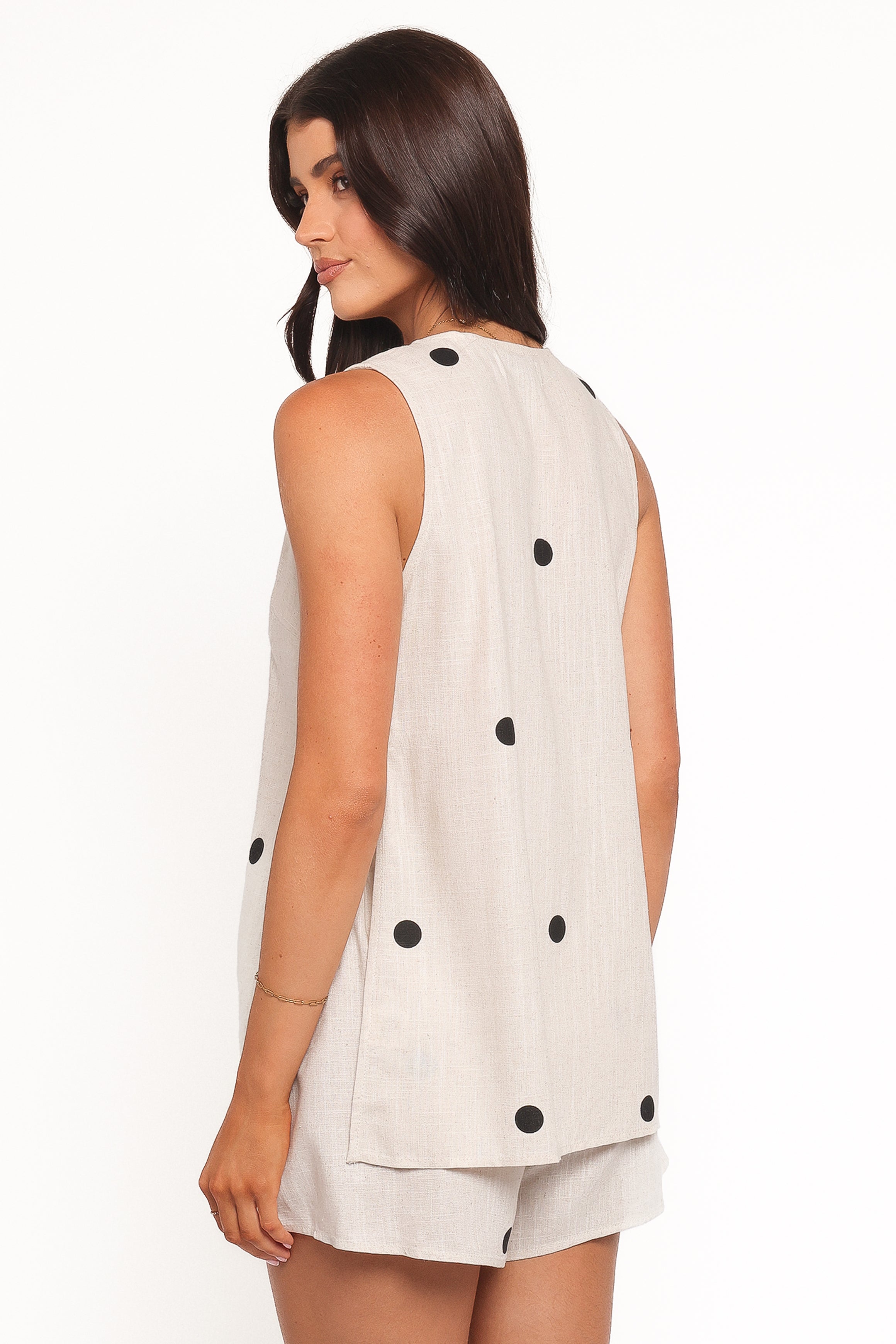 Miller Short Set - Beige Polka Dot