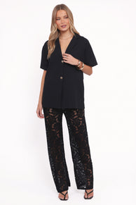 Mindy Lace Pant Set - Black