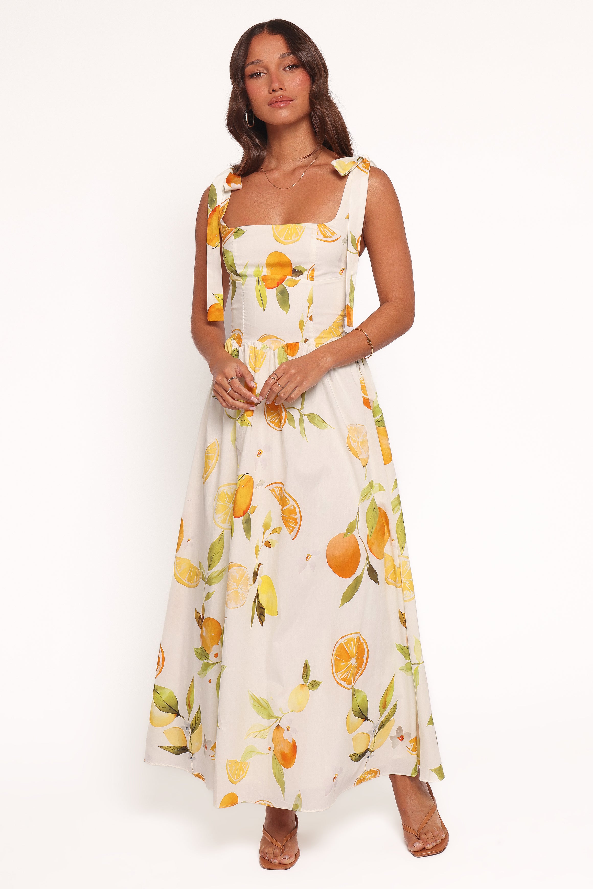 Mirea Midi Dress - Lemon Print