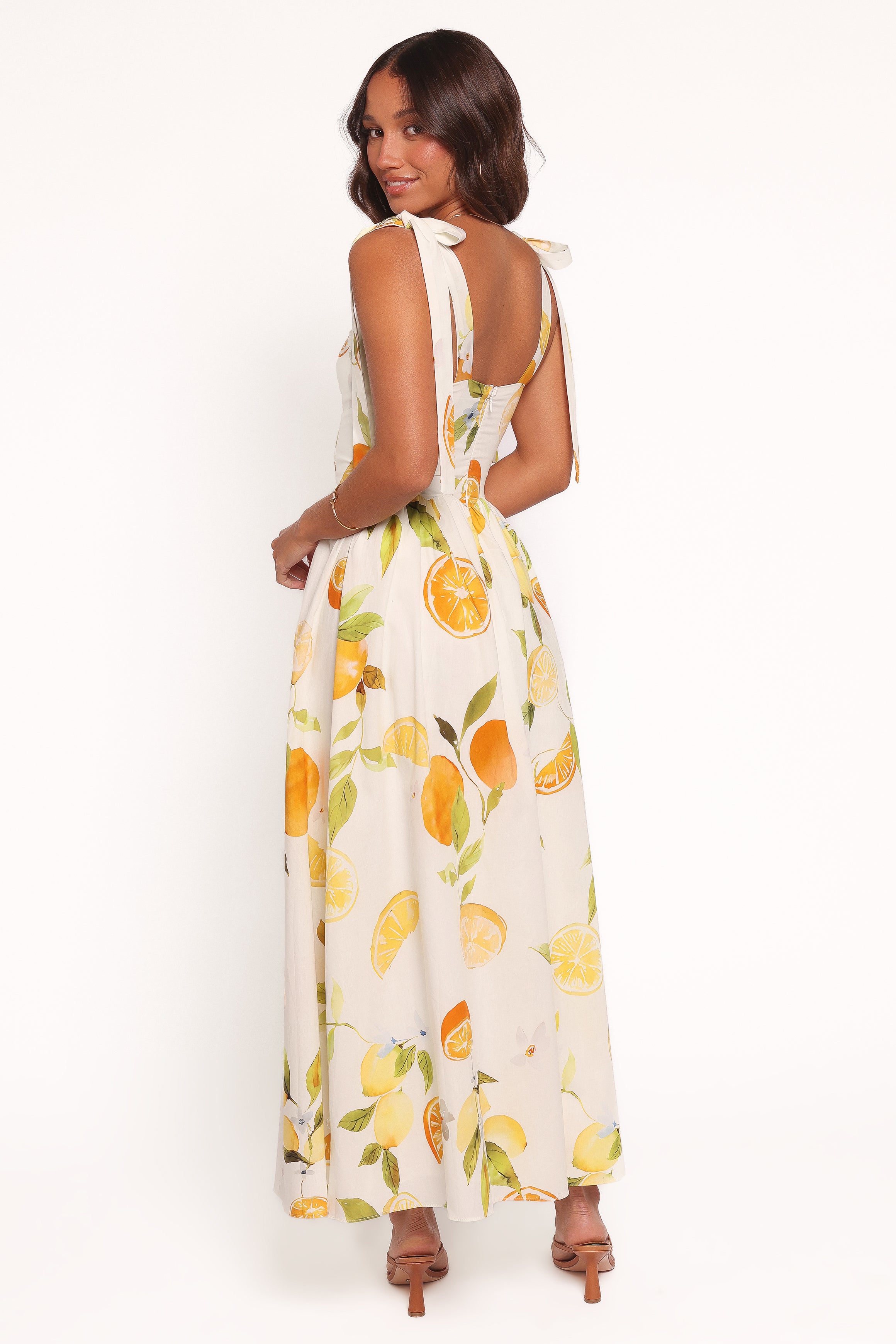 Mirea Midi Dress - Lemon Print