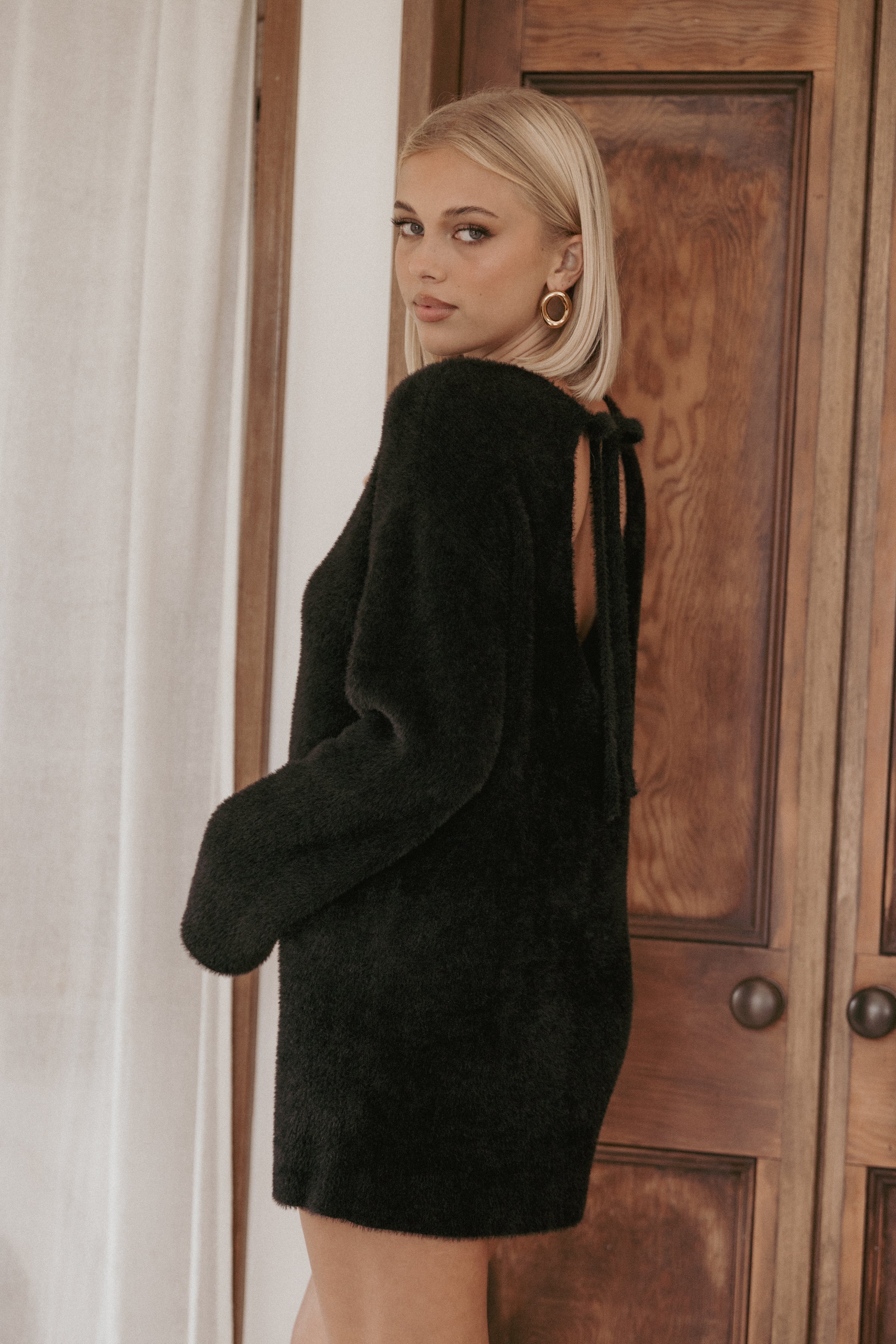 Mitchell Knit Mini Dress - Black