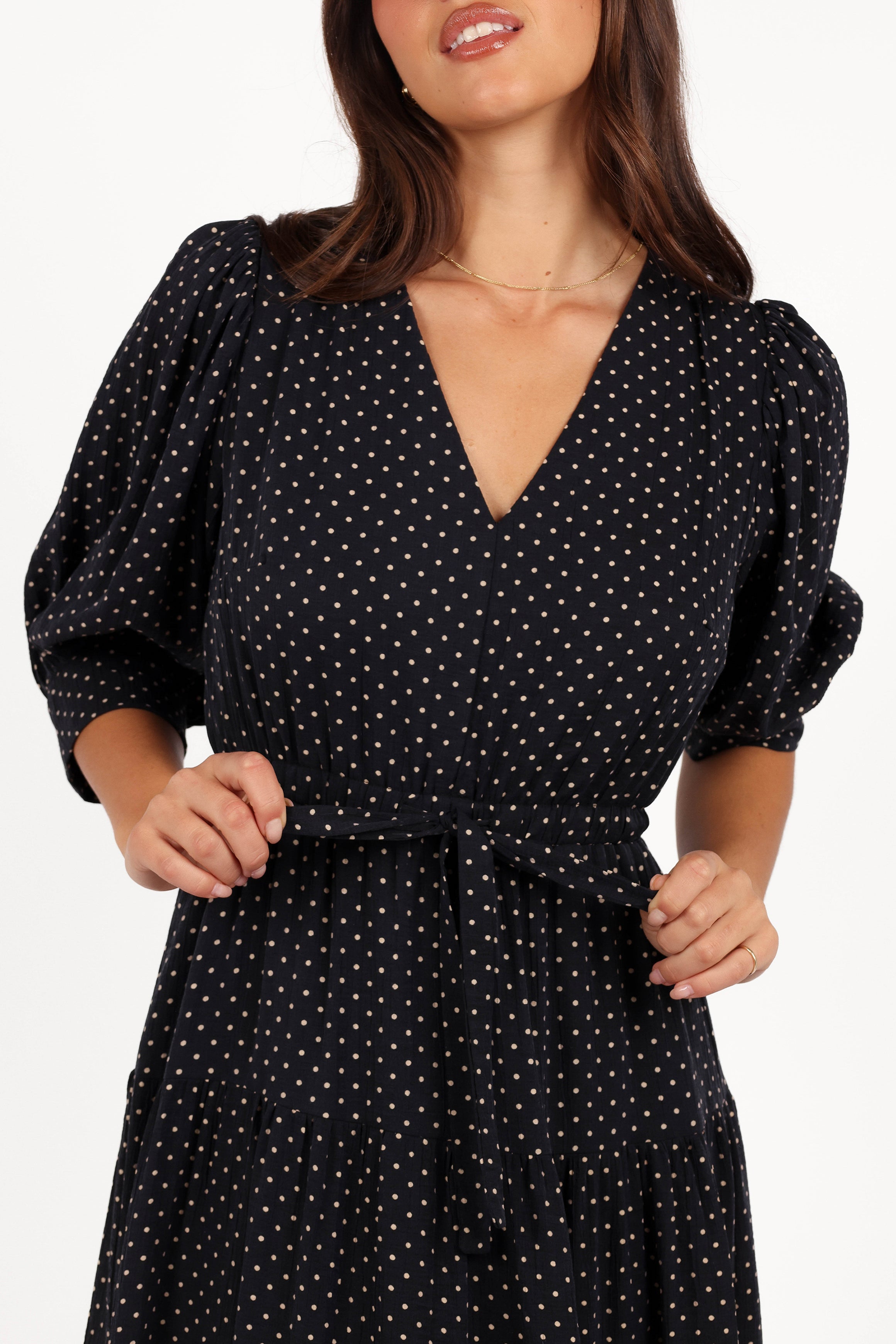 Moscow Midi Dress - Black Polka Dot
