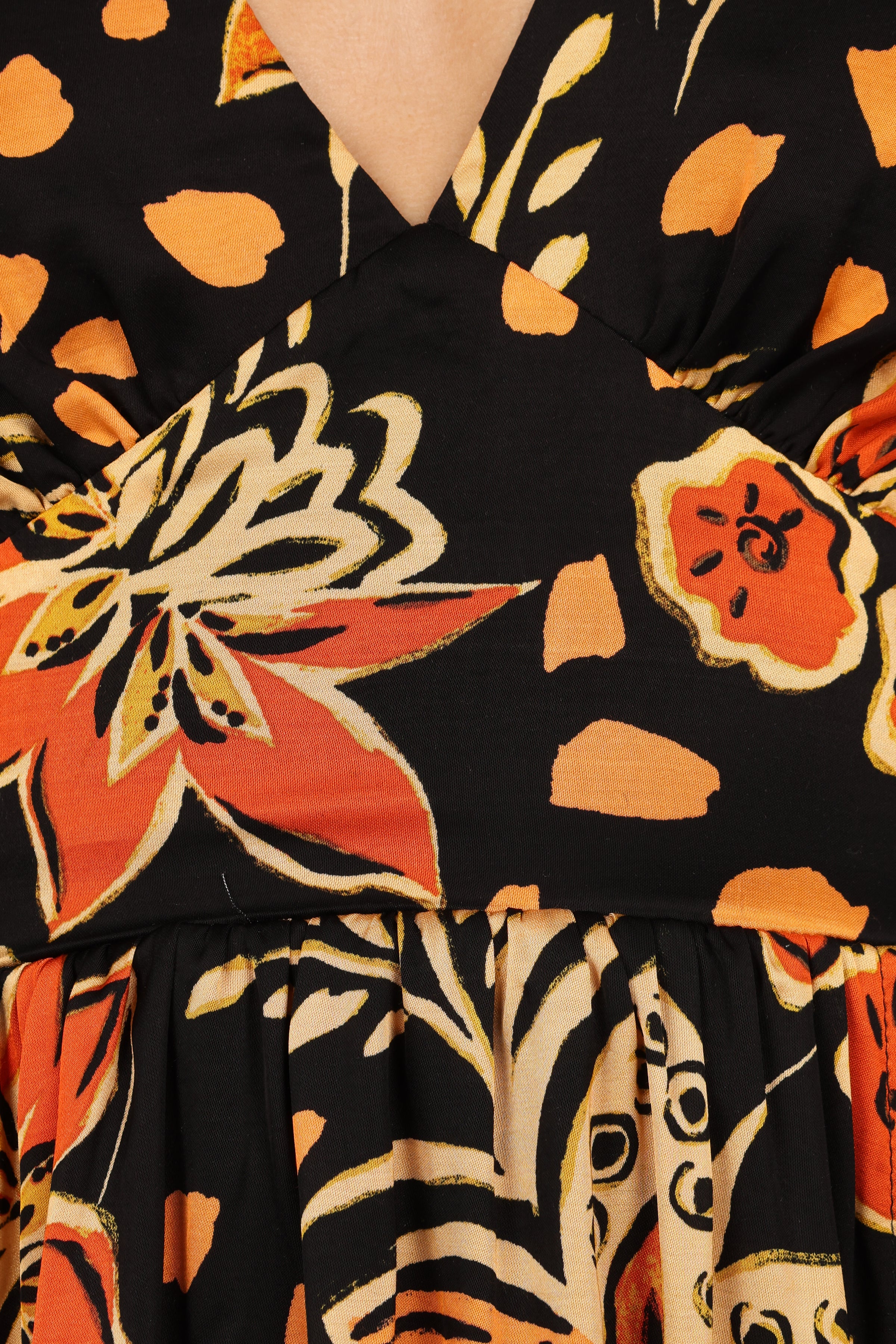 Nadalyn Midi Dress - Black/Multi