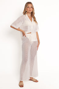 Nalani Knit Pant Set - White