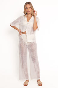 Nalani Knit Pant Set - White