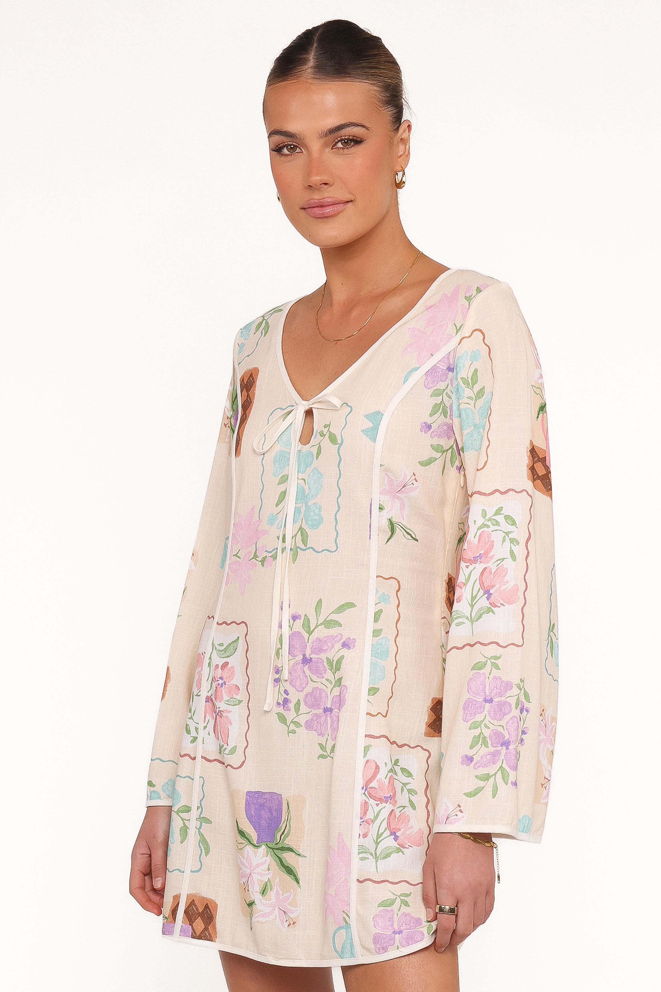 Narelle Mini Dress - Lilac Floral