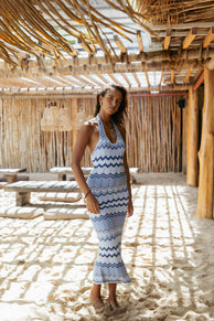 Neasa Knit Maxi Dress - Blue