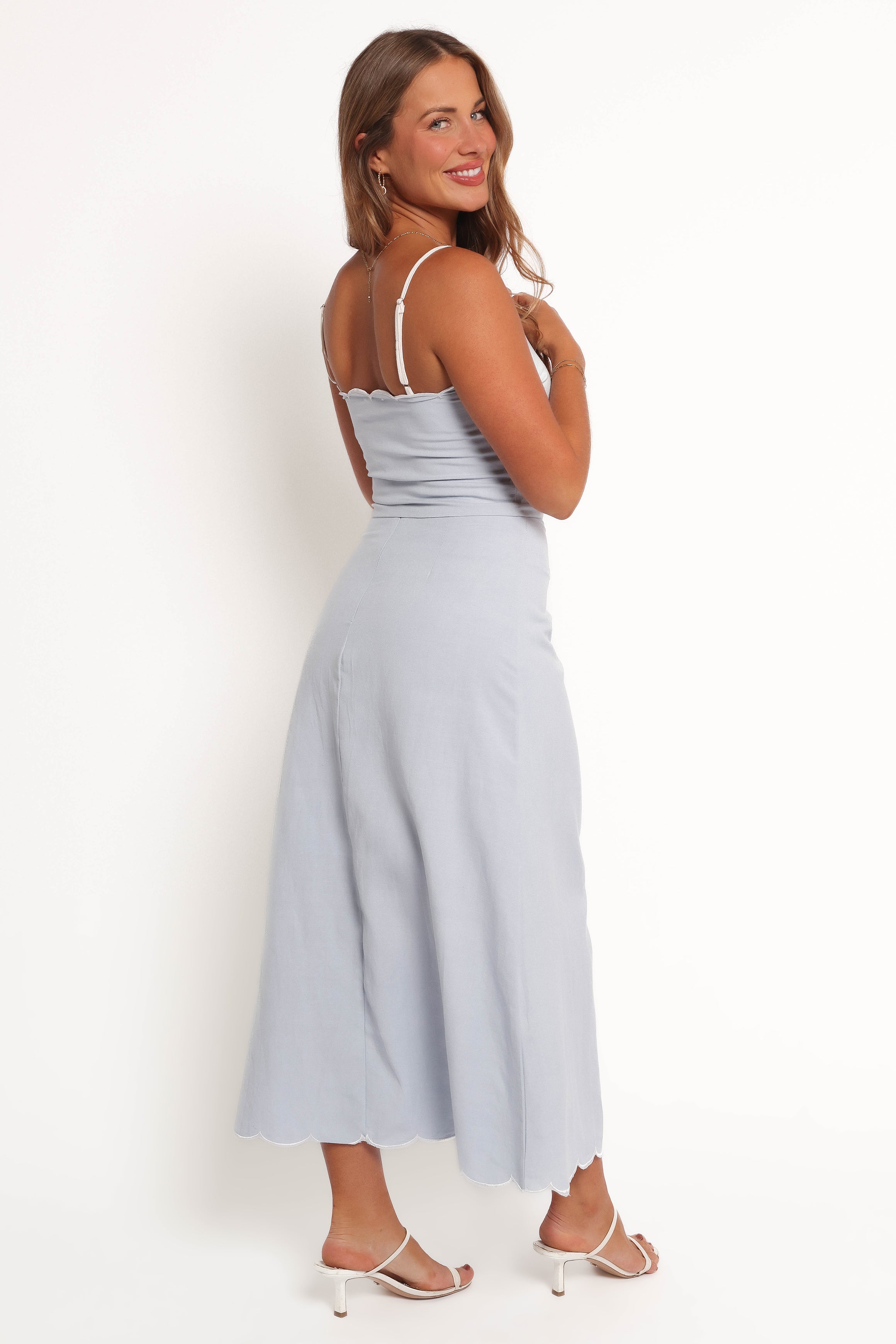 Nelly Scalloped Skirt Set - Blue