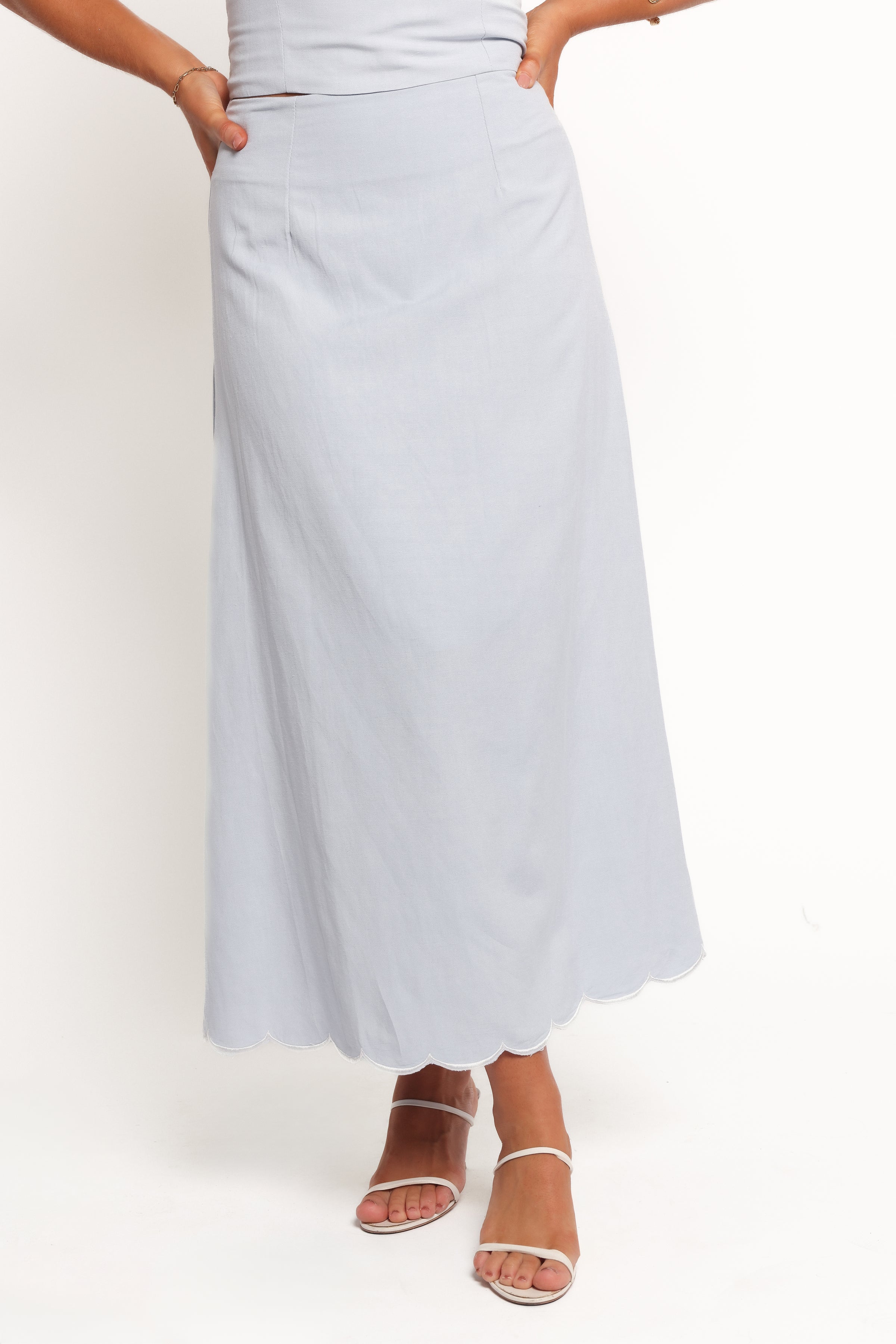 Nelly Scalloped Skirt Set - Blue