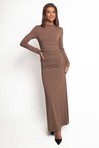 Nelson Long Sleeve Maxi Dress - Mocha