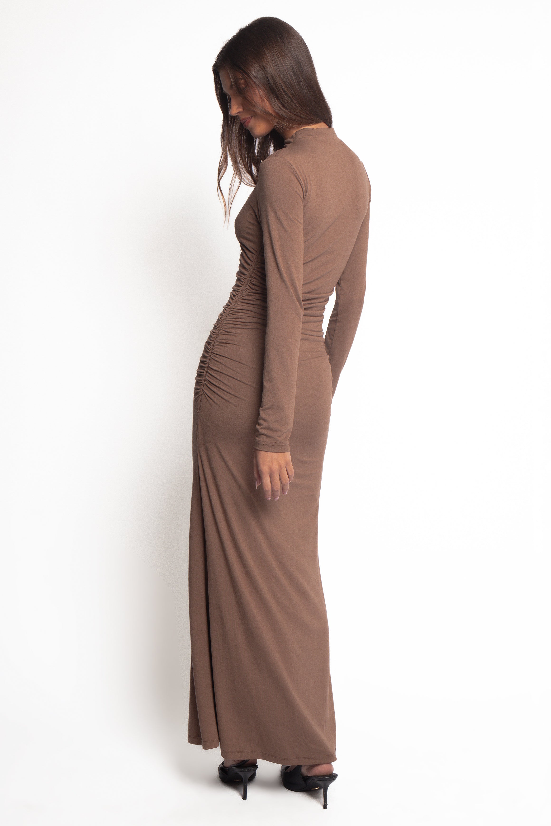 Nelson Long Sleeve Maxi Dress - Mocha