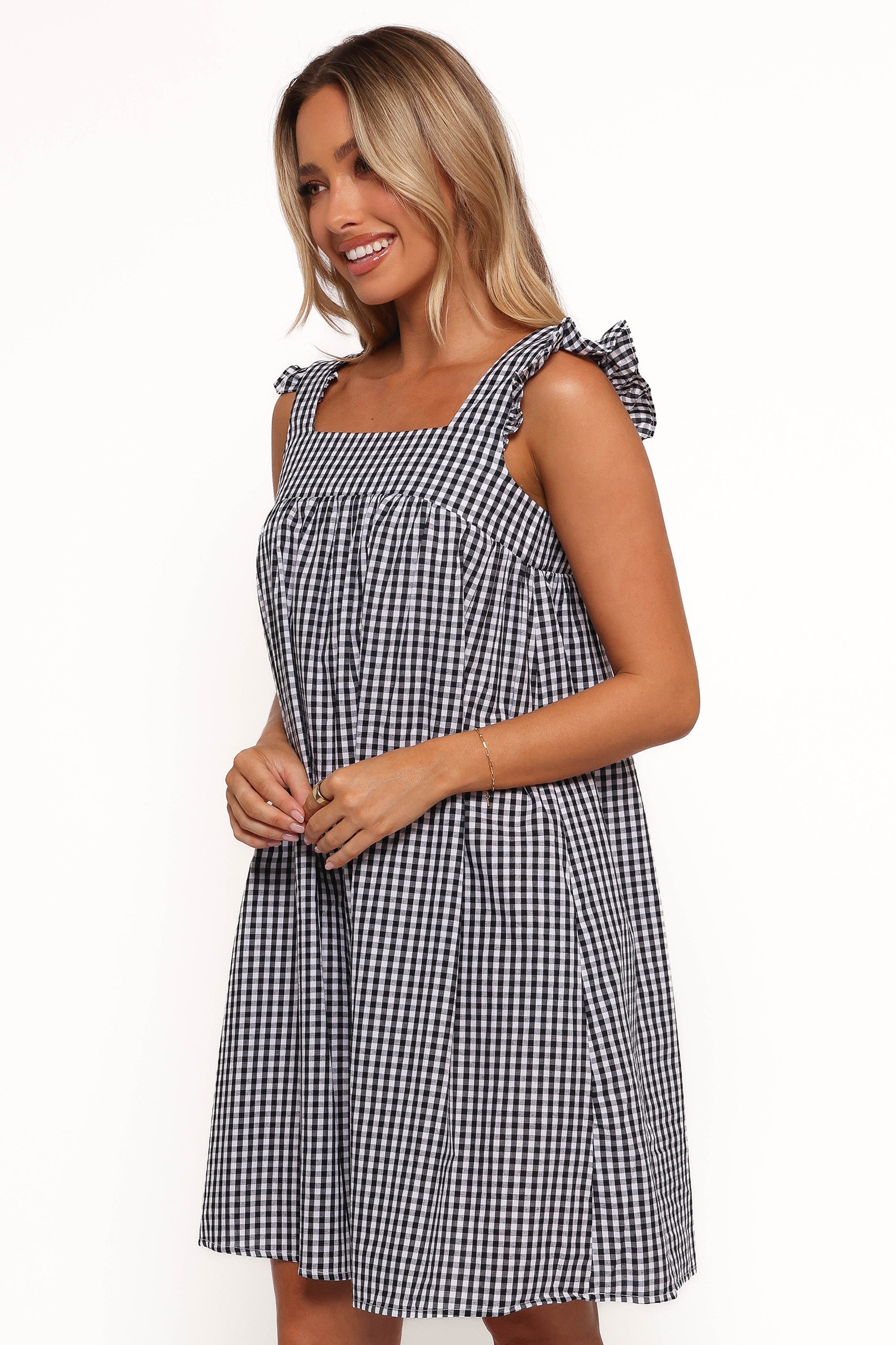 Nola Mini Dress - Black Gingham