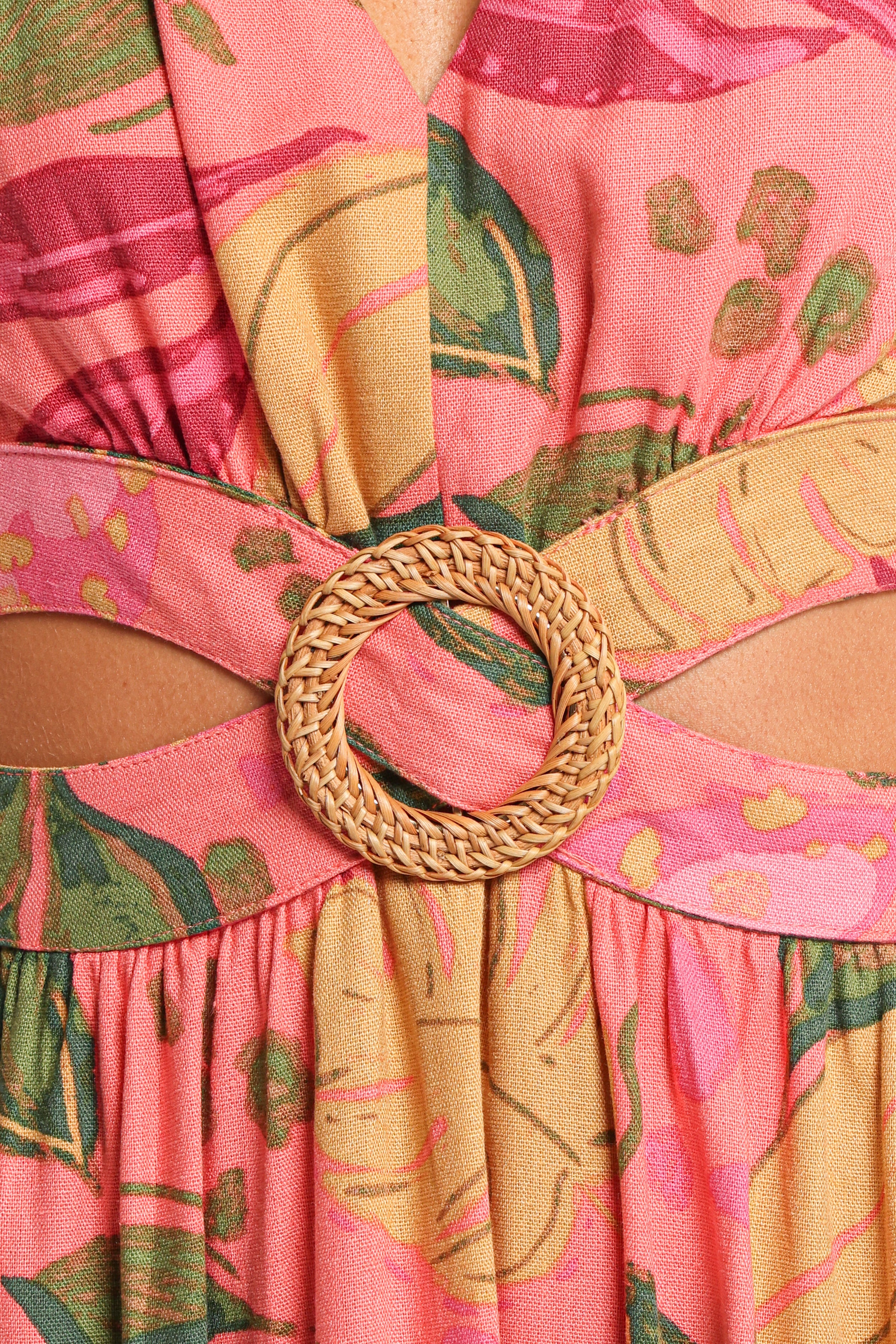 Oasis Midi Dress - Pink Rio