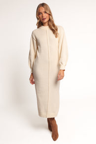 Odile Knit Midi Dress - Cream