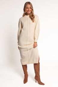 Odile Knit Midi Dress - Cream