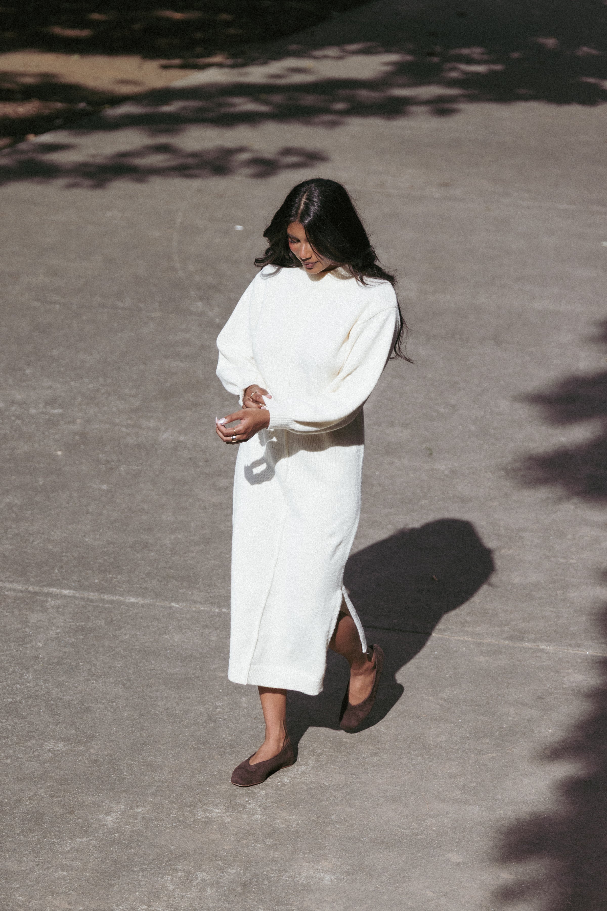 Odile Knit Midi Dress - Cream