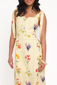 Oksana Midi Dress - Yellow Floral