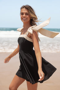 Olinda Mini Dress - Black/Cream