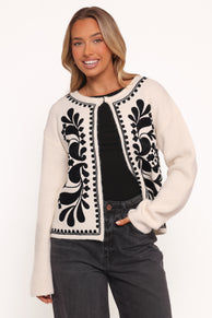 Oliver Floral Embroidered Jacket - Cream