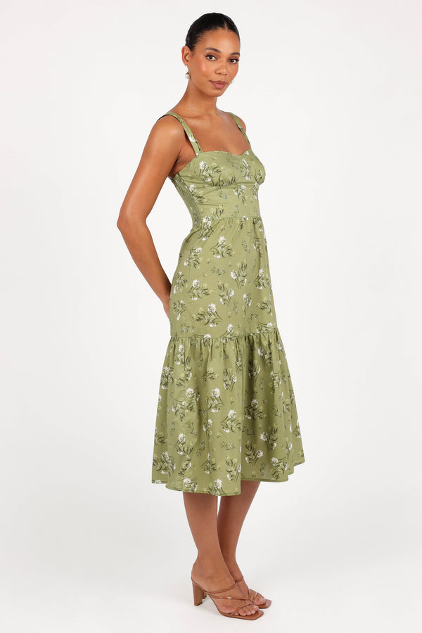 Paisley Midi Dress - Sage Botanica