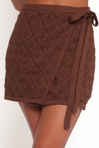 Palma Knit Mini Skirt - Chocolate