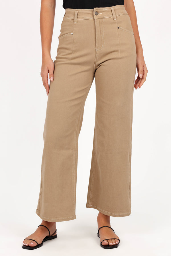 Parson Wide Leg Pant - Taupe