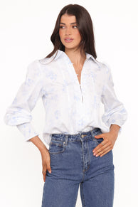 Parsons Blouse - Blue Floral