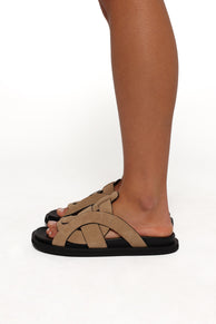 Pasquale Slide - Natural Suede