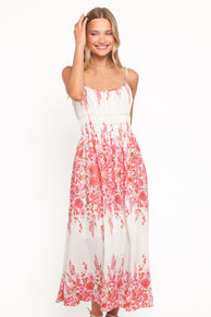 Paulina Midi Dress - Red Floral