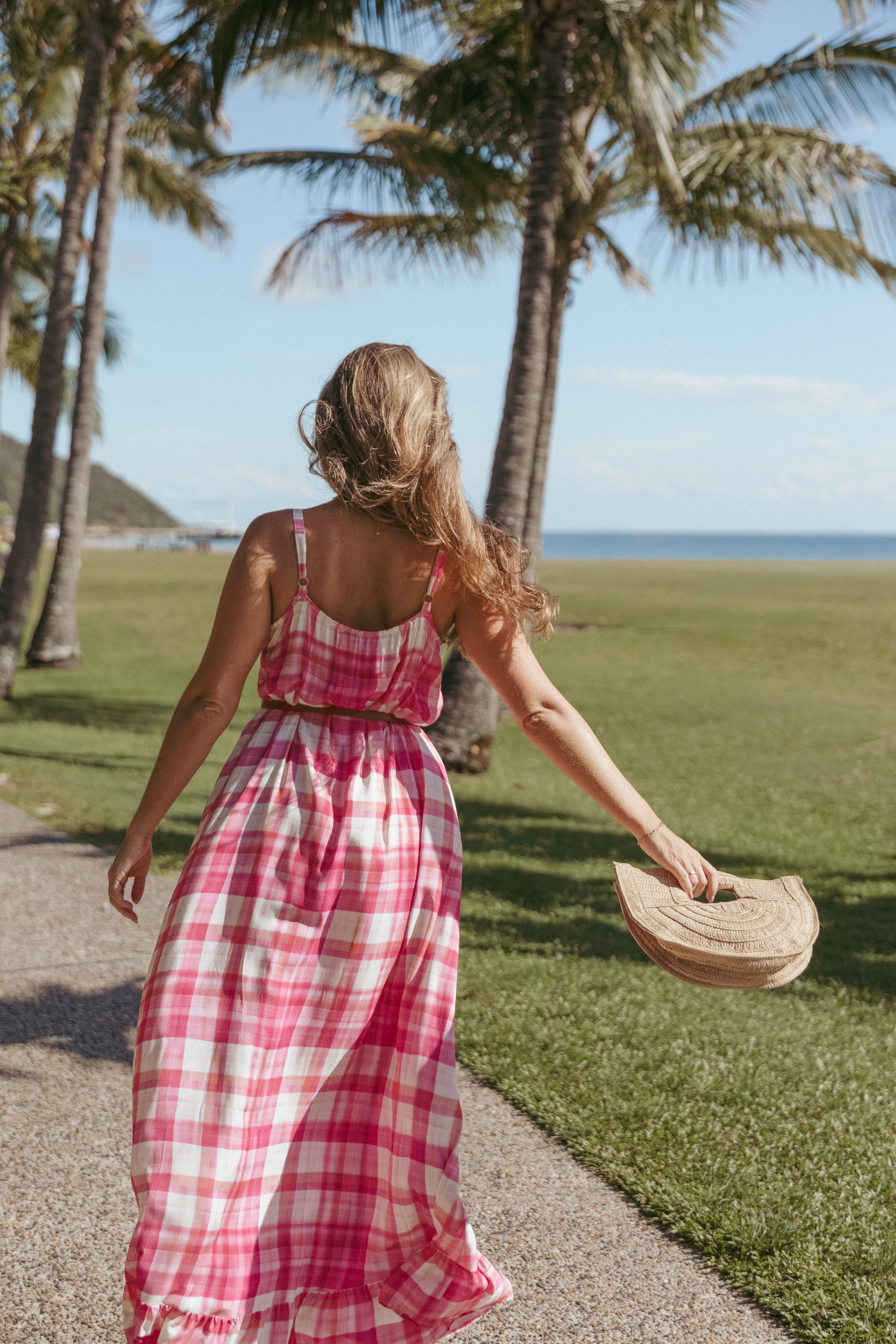 Perle Maxi Dress - Pink Check