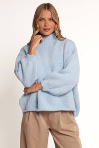 Pia Mockneck Knit - Blue