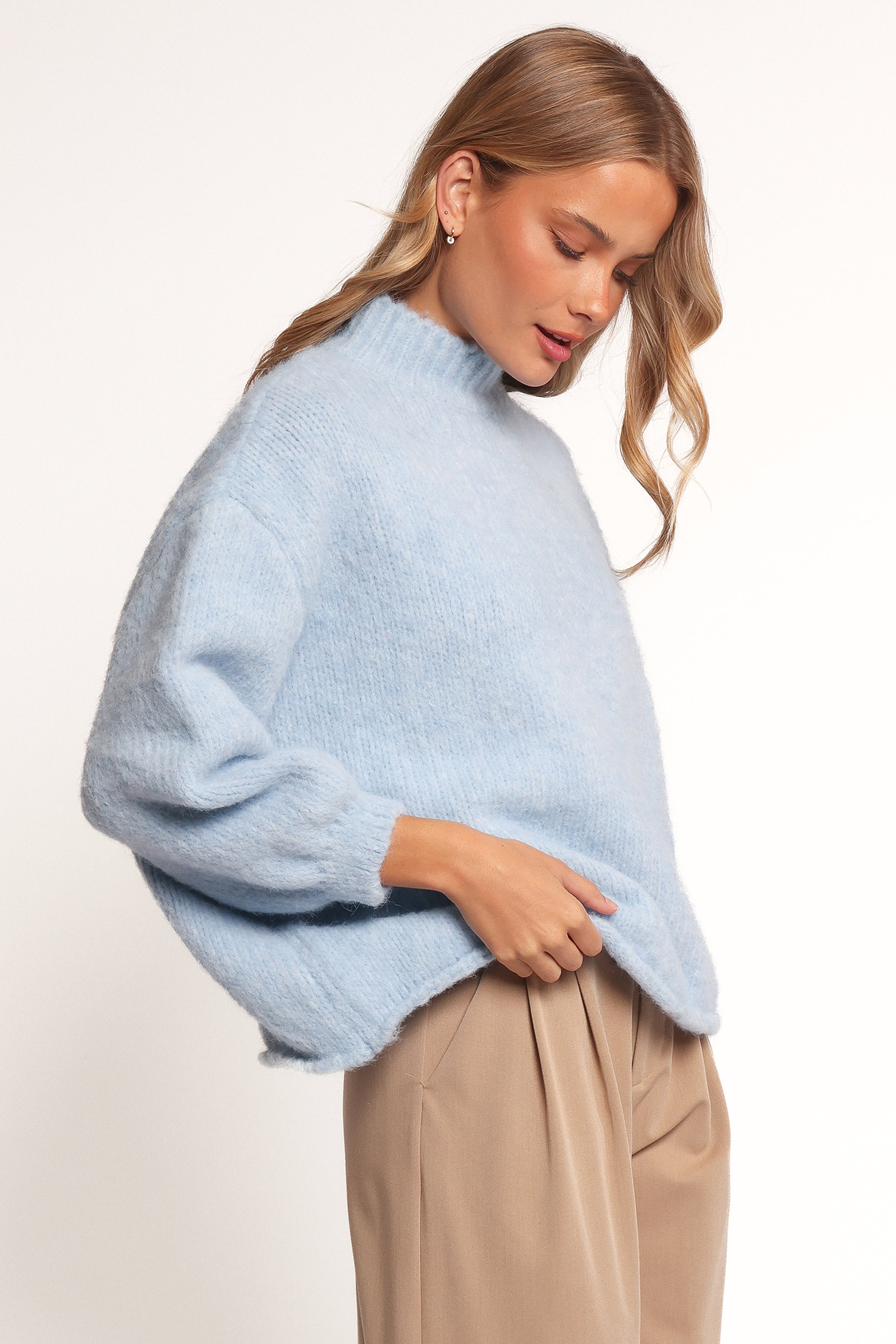 Pia Mockneck Knit - Blue