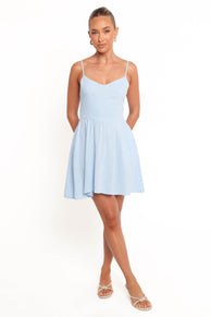 Polly Mini Dress - Cornflower Blue