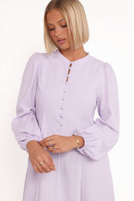 Raleigh Long Sleeve Midi Dress - Lavender