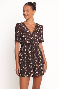 Raschelle Playsuit - Brown Ditsy