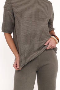 Remii Knit Pant Set - Khaki