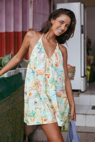 Renata Halter Playsuit - Golden Palm