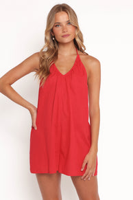 Renata Halter Playsuit - Red