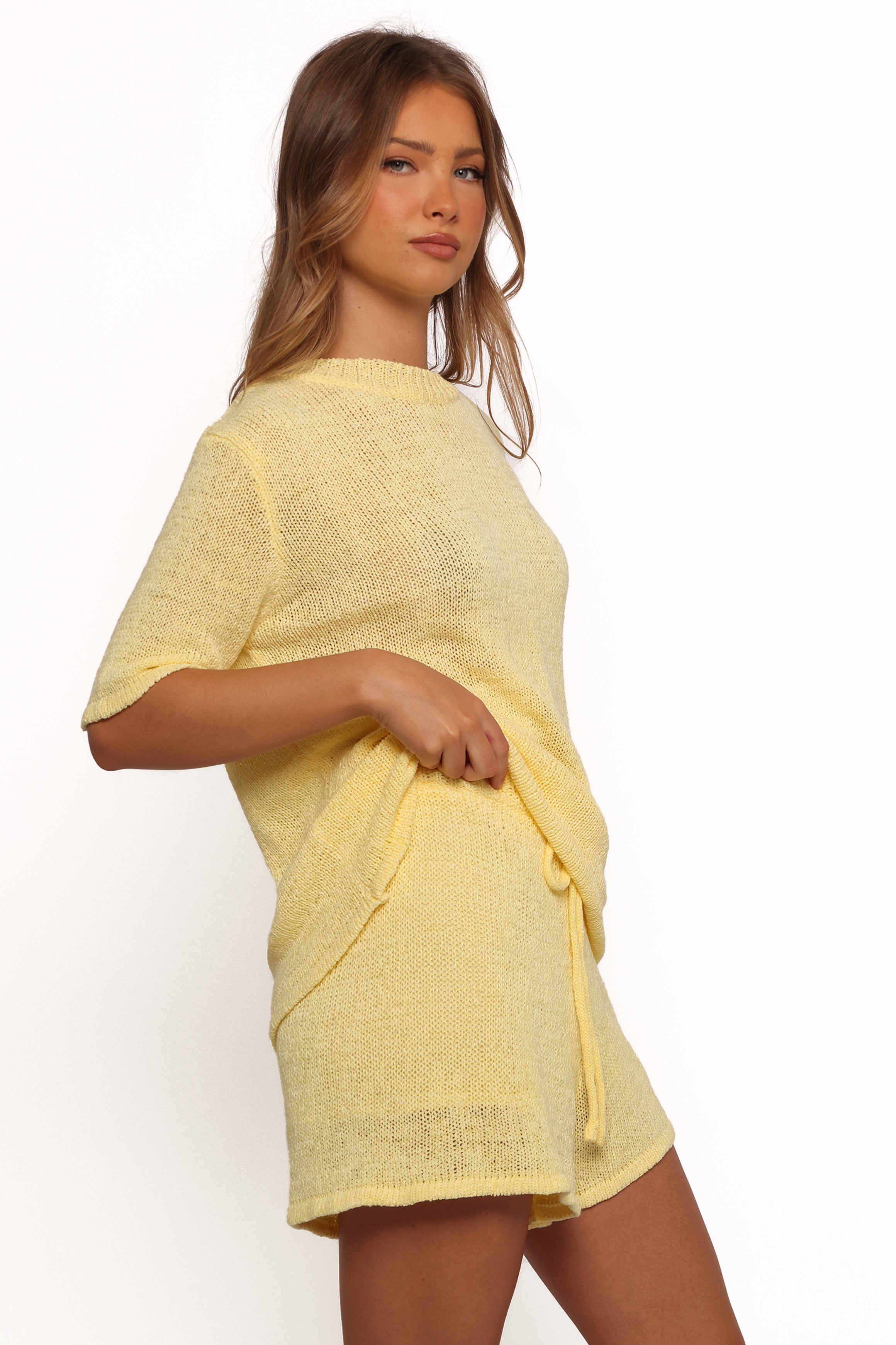 Rita Knitted Short Set - Yellow