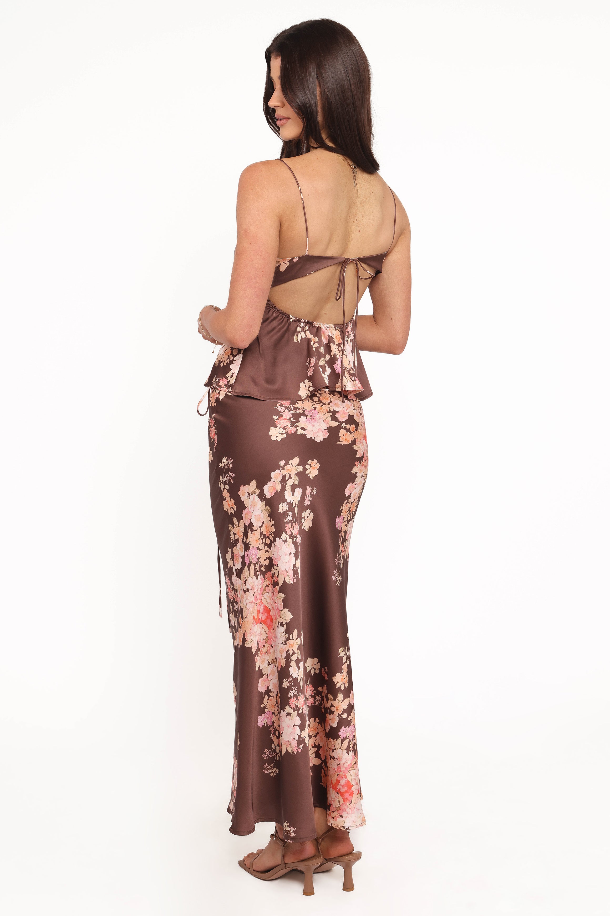Roberta Maxi Skirt - Brown Floral