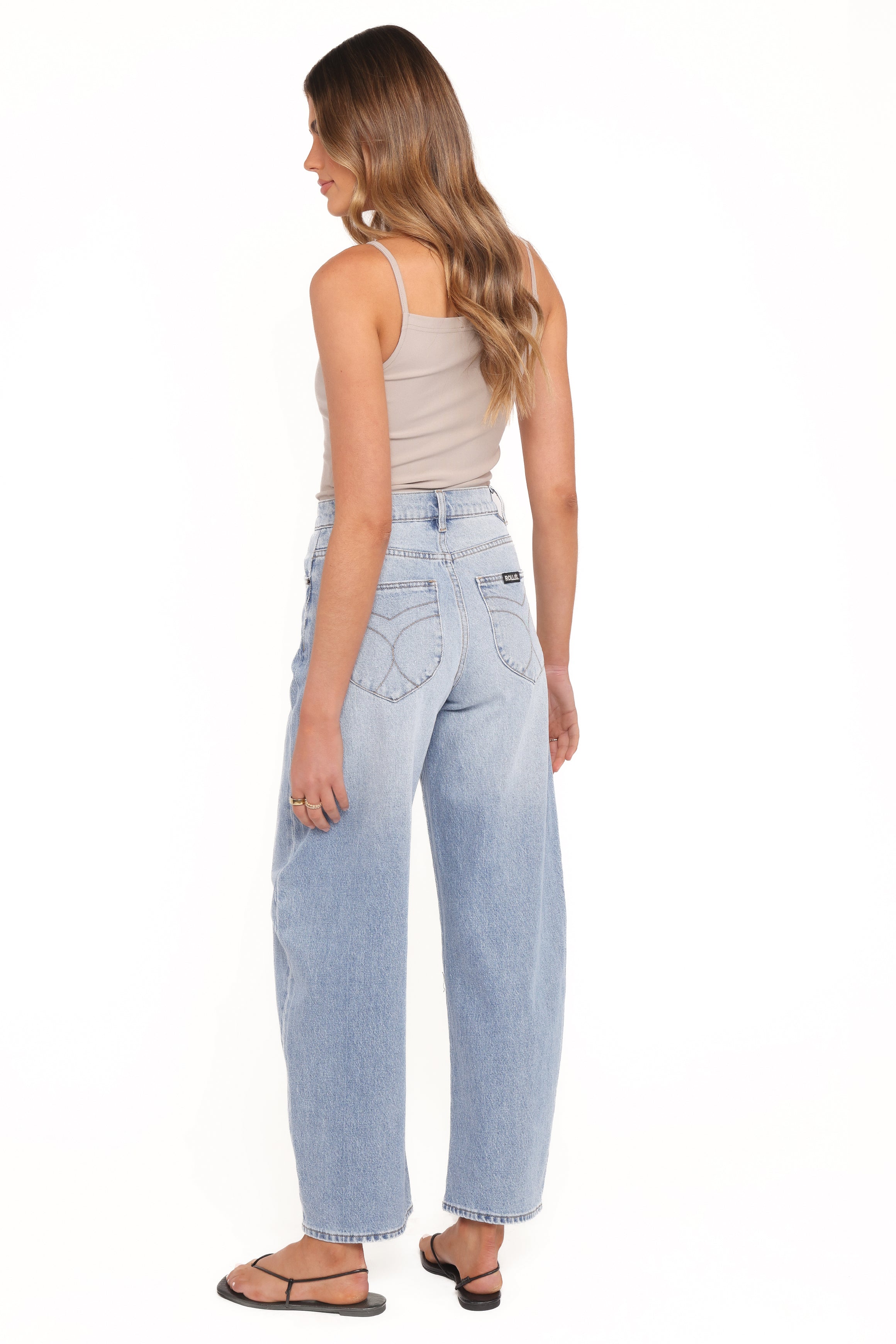 Rollas Gigi Barrel Jeans - Brad Blue