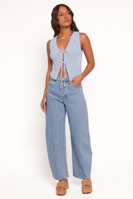 Rollas Gigi Barrel Jeans - Country Blue