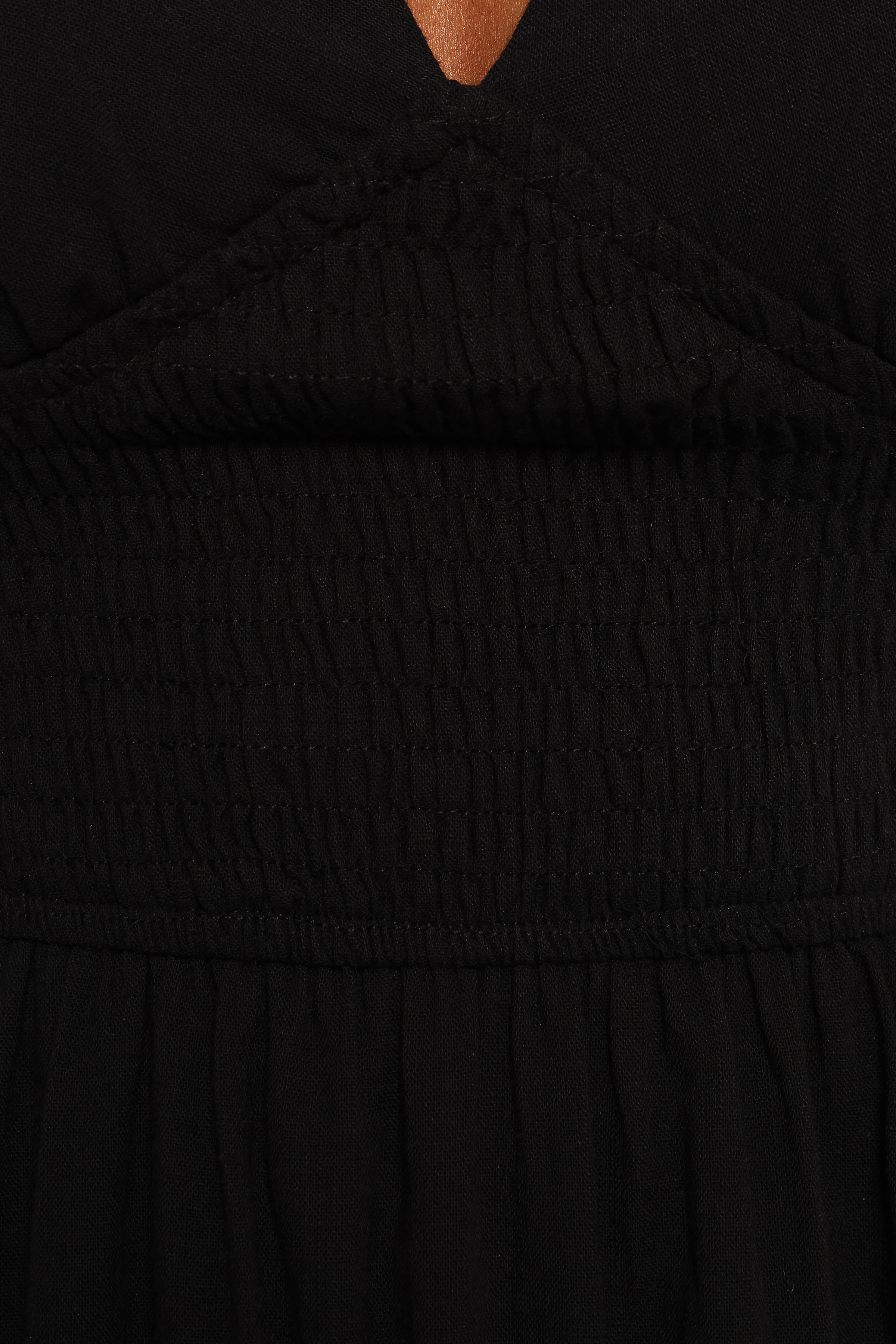 Ronnie Short Sleeve Midi Dress - Black