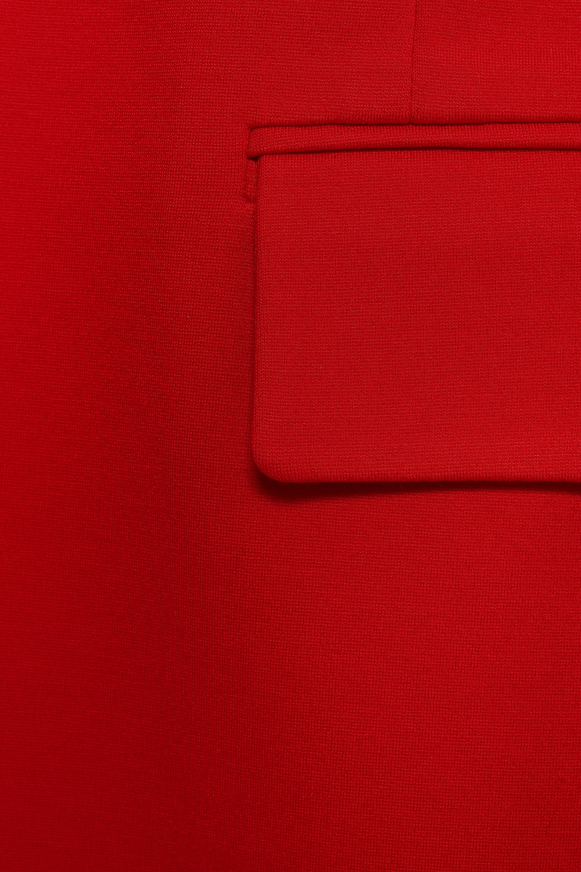 Ronny Open Front Knit Blazer - Scarlet Red